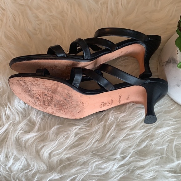 BRIGHTON Black Strrapy high heel shoes size 8.5 - Picture 7 of 9